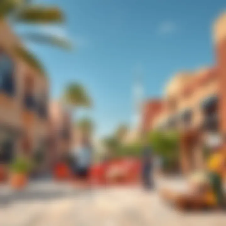 A vibrant community space within Al Dar Dubai, illustrating urban development