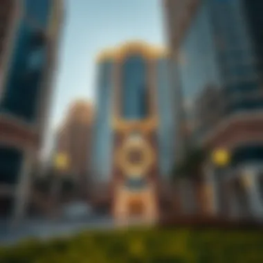 Stunning architectural view of Al Fattan Plaza showcasing its modern design
