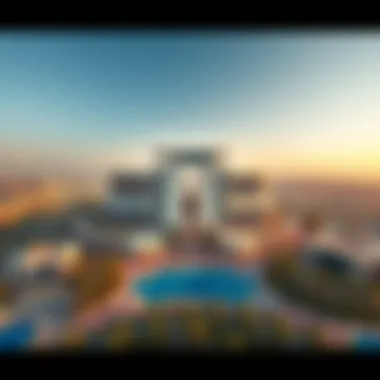 Aerial Perspective of Al Khail Gate Aerial view of Al Khail Gate showcasing its modern architecture