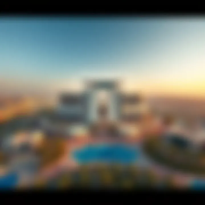 Aerial Perspective of Al Khail Gate Aerial view of Al Khail Gate showcasing its modern architecture