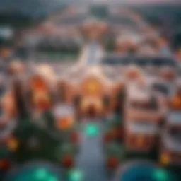 Aerial view of Al Wasl Village showcasing its unique architecture