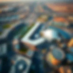 Aerial view showcasing the expansive layout of Al Zahia City Centre