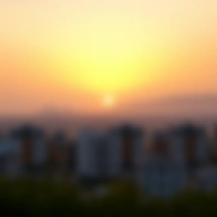 Stunning sunset over ديرفيلدز highlighting its strategic location