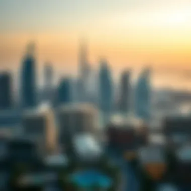 Dubai's Luxurious Urban Landscape A panoramic view of Dubai's skyline highlighting luxury living