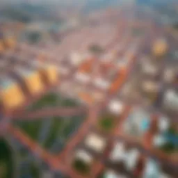 Aerial view of Arjan Dubai showcasing urban development