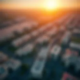 Aerial view of Arjan showcasing its urban landscape