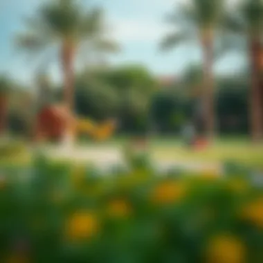 Public park in Arjan with families enjoying outdoor activities