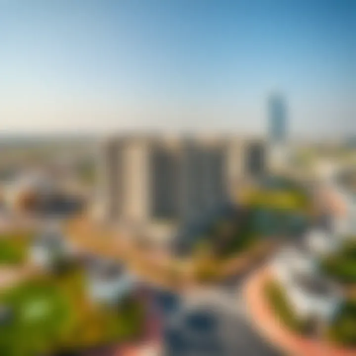 Aerial view of the prime location of Azizi Freesia in Dubai, surrounded by key amenities