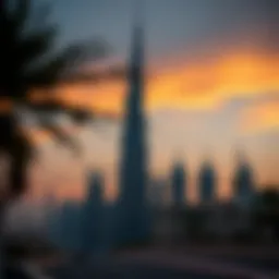 Stunning view of Burj 2020 against the sunset