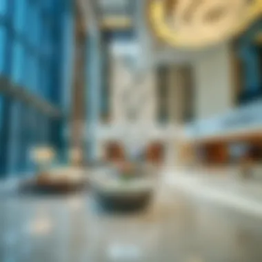 Luxurious lobby interior of Centrium Towers with contemporary design