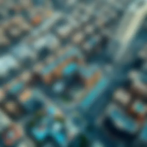 Aerial view showcasing Deira City Center and its surrounding areas