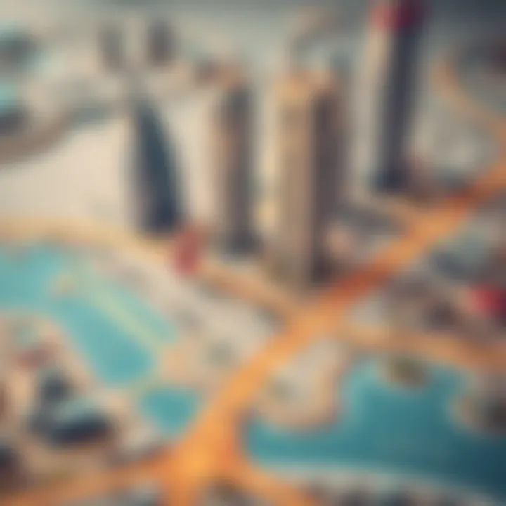 Map highlighting the strategic location of Deira City Center in Dubai
