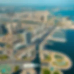 Aerial view of Deira Island showcasing modern architecture and waterfront developments