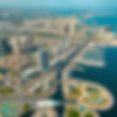 Aerial view of Deira Island showcasing modern architecture and waterfront developments