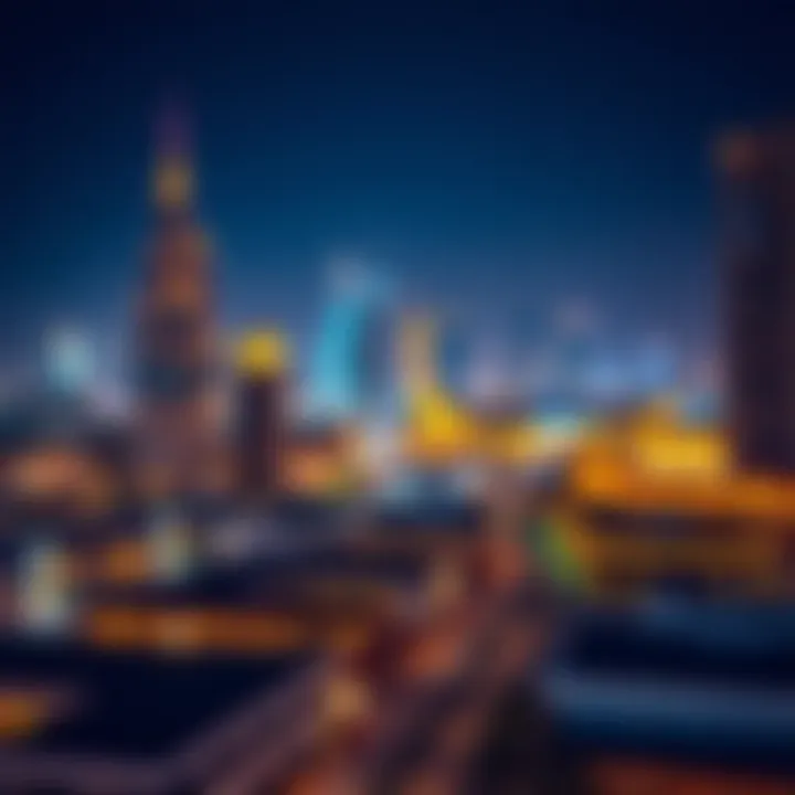 Night view of Deira Island with illuminated skyline and vibrant nightlife