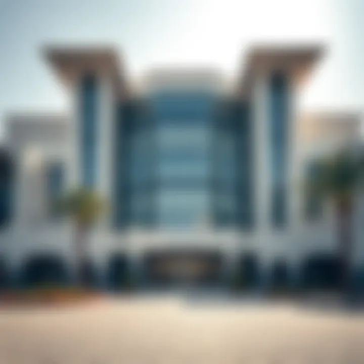 Architectural Marvel of Al Khail Gate Stunning exterior view of Al Khail Gate Community Centre