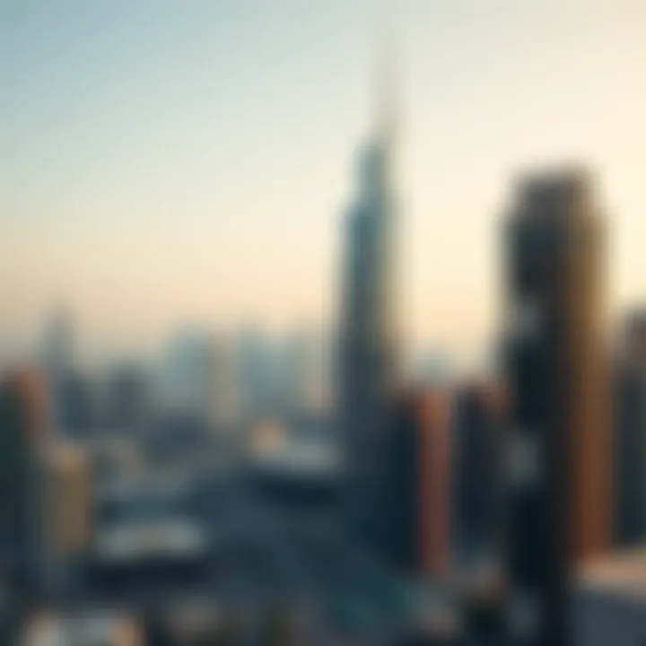 Panoramic view of Al Khatib Building amid Dubai skyline