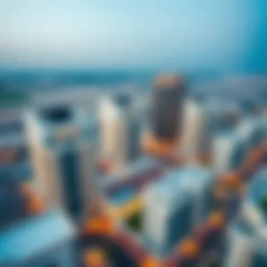 Aerial view of Al Sadaa real estate development showcasing modern architecture