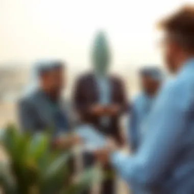 Investors discussing potential opportunities in Al Sadaa real estate market