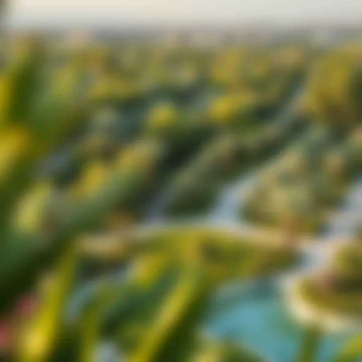 Overview of lush green spaces in Arabella community