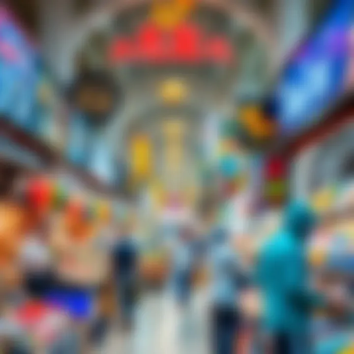 Vibrant marketplace inside Dragon Mart 2 filled with diverse products