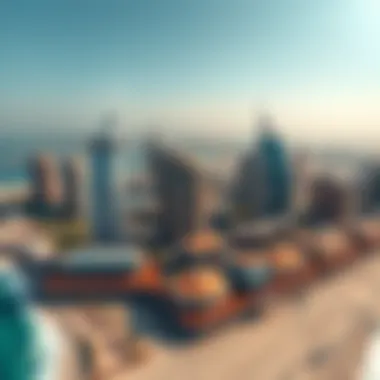 Aerial view of beachfront developments along Dubai's coast