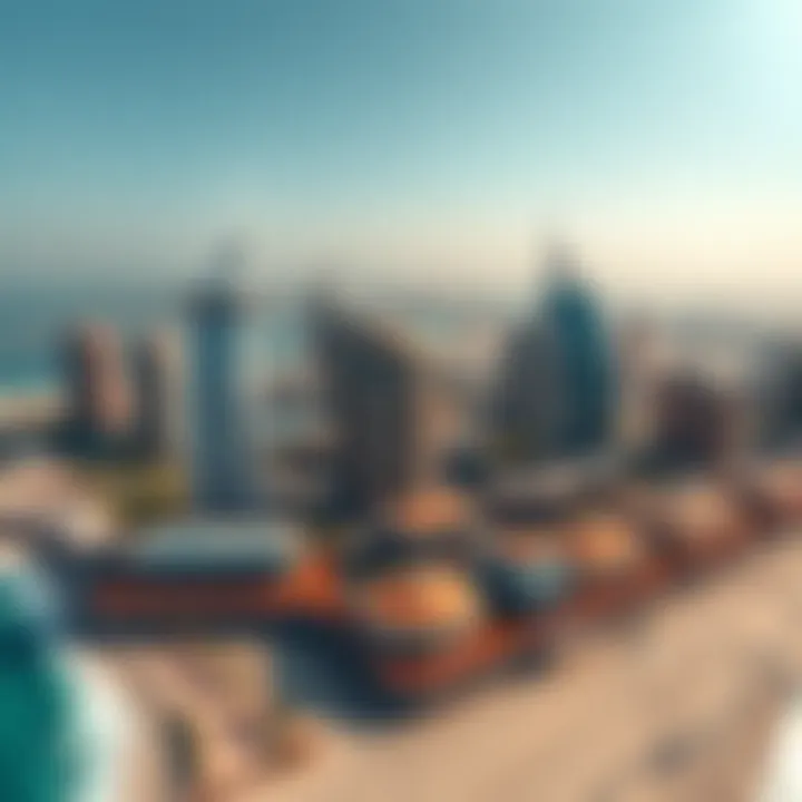 Aerial view of beachfront developments along Dubai's coast