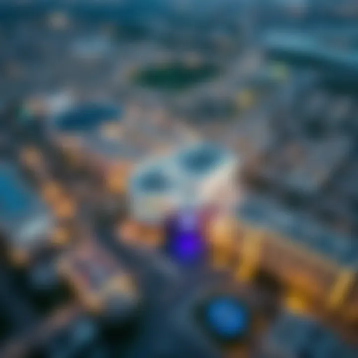 An aerial view of Dubai Hills, emphasizing the connectivity of the cinema within the real estate landscape
