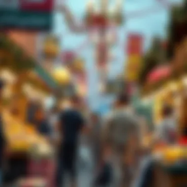 Vibrant Market Atmosphere A bustling market scene reflecting the holiday spirit in Dubai