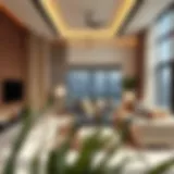 Elegant family room showcasing modern design elements