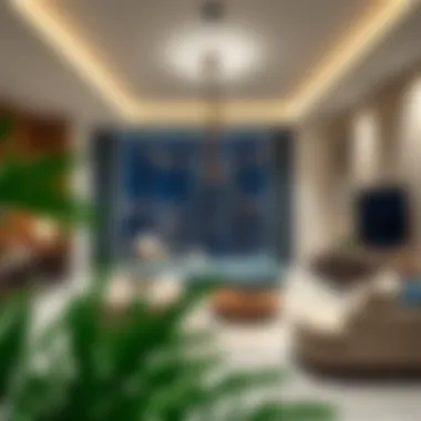 Stylish family room with innovative space optimization