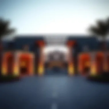 Luxurious entrance to a gated community in Dubai