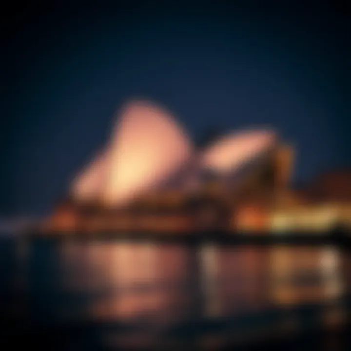 The striking silhouette of the Dubai Opera at night