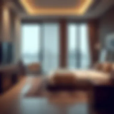 Elegant Interior of a One Bedroom Flat in Muhaisnah 4 Modern one bedroom flat interior showcasing elegant design