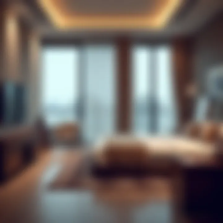 Elegant Interior of a One Bedroom Flat in Muhaisnah 4 Modern one bedroom flat interior showcasing elegant design