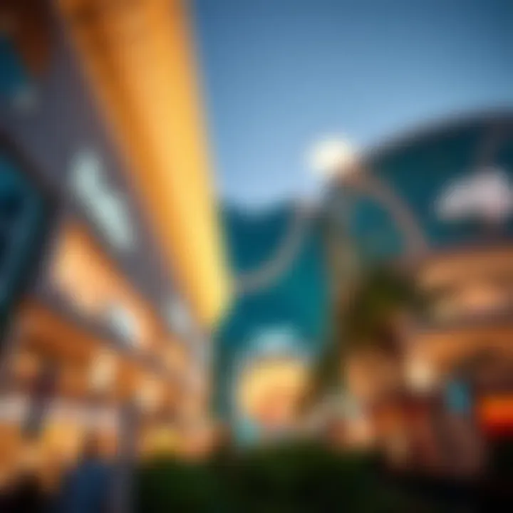An architectural view highlighting the unique design of a Dubai outlet mall