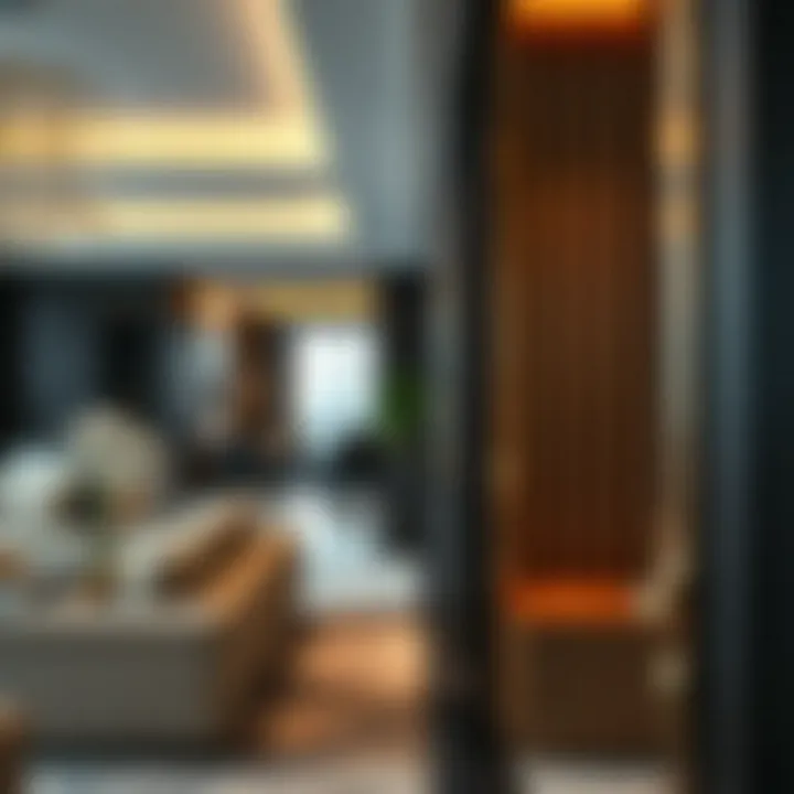 Close-up of the luxurious interior finishes and design elements within Peninsula Two