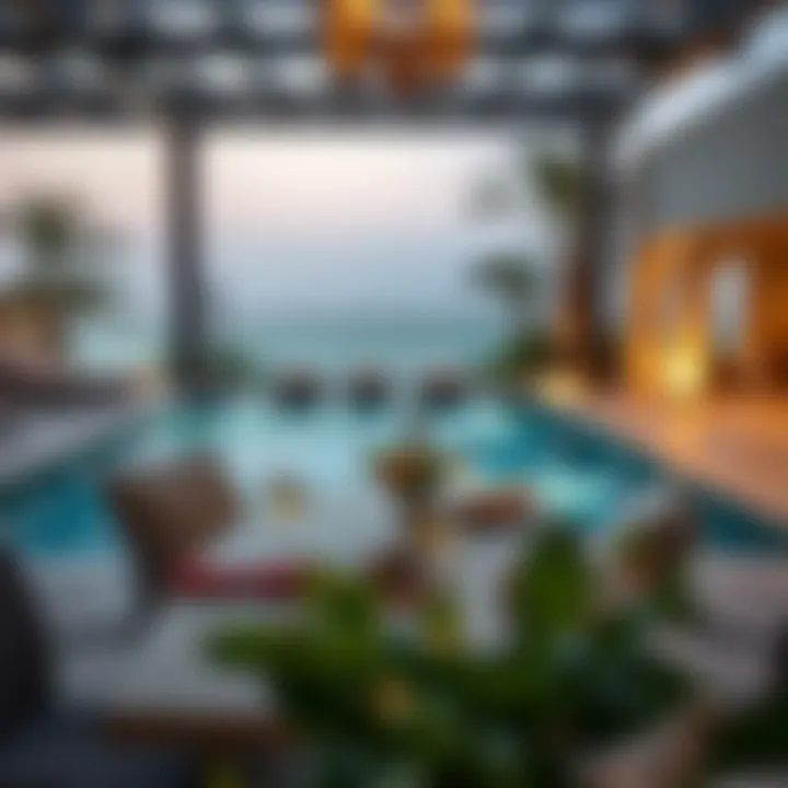 Exquisite Dining Experience by the Pool Gourmet dining setup with a private pool backdrop