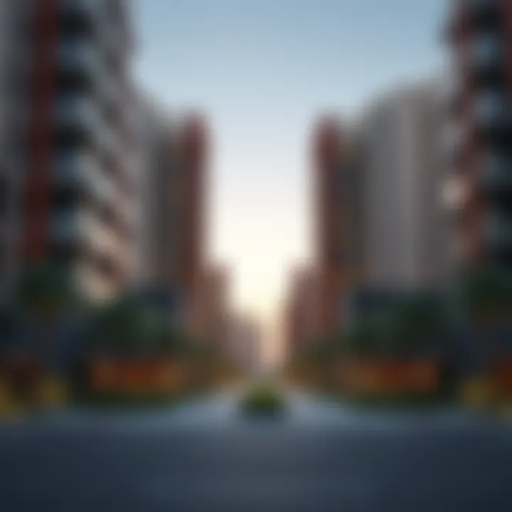 Modern apartment buildings in Rashidiya 3 highlighting architectural design