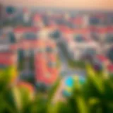 Aerial view of Jumeirah Village Circle showcasing its architectural diversity