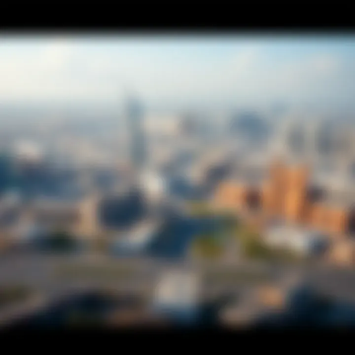 Aerial view of Dubai highlighting key commercial districts