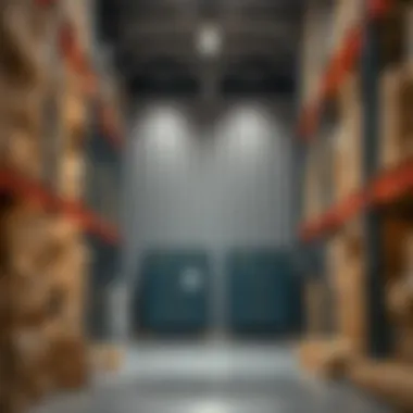 Modern small warehouse interior showcasing efficient storage solutions