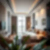 Modern studio room interior design at Al Khail Gate