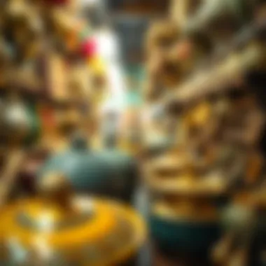 Artistry of Handicrafts in the Old Souk A close-up of traditional handicrafts available at the Old Souk
