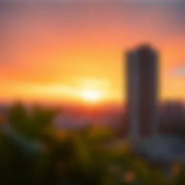 Stunning view of Park Gate Residence Tower B at sunset