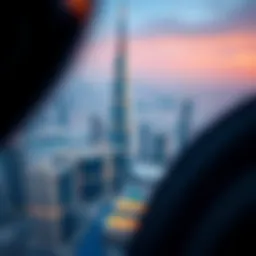 Aerial view of XL Tower showcasing its architectural grandeur against the Dubai skyline