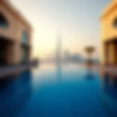 Stunning Private Pool with Skyline View Luxurious villa with a stunning private pool overlooking the skyline of Dubai