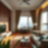 Stylish studio apartment interior in Dubai