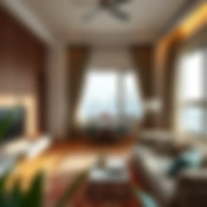 Stylish studio apartment interior in Dubai