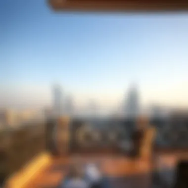 Breathtaking view from a Royal Residence balcony overlooking the Dubai skyline.